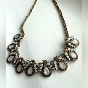 Elegant Gold and White Statement Necklace